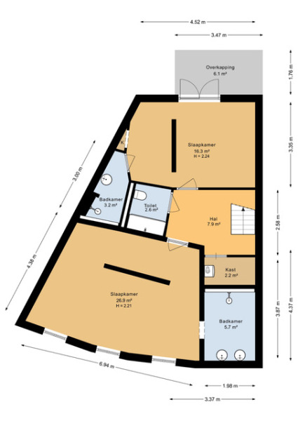 Floor Plan 1 - Alexander Boersstraat 37 H